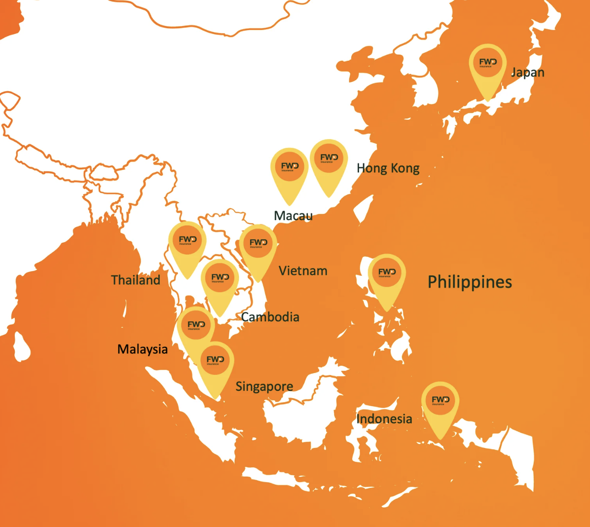 FWD Pan-Asia footprint map